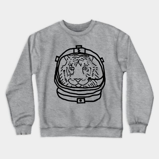 Sci Fi Tiger Space Astronaut Crewneck Sweatshirt by ellenhenryart